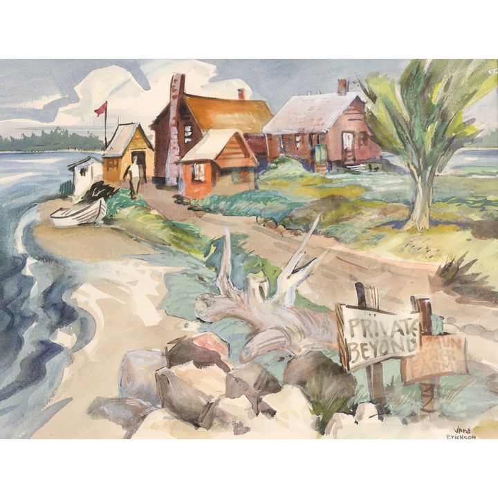 Vera Erickson (WA) ''San Jaun Oyster Farm'' Watercolor Matted