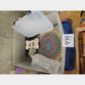 Tote of frames, sewing, and storage containers