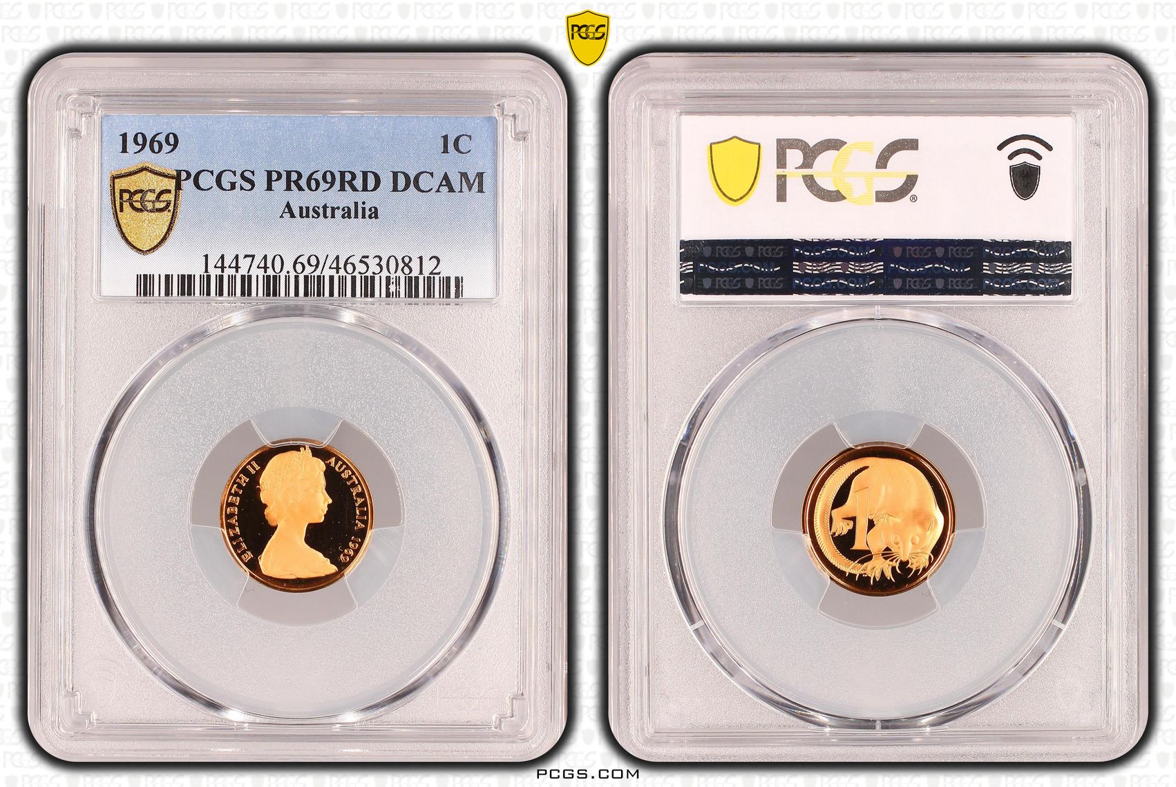 Elizabeth II, One Cent, 1969, PCGS PR69DCAM