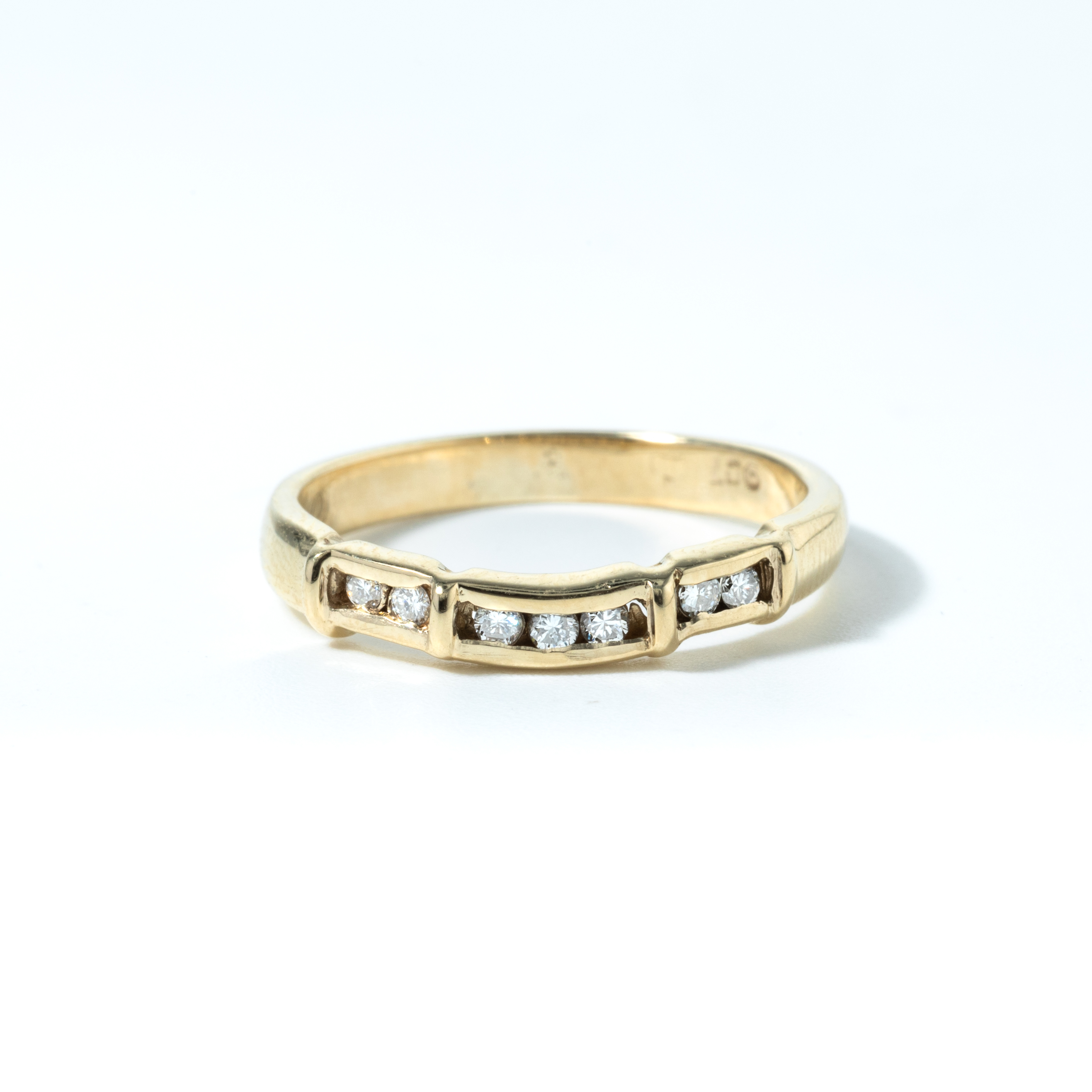Seven Diamond 9ct Gold Ring,