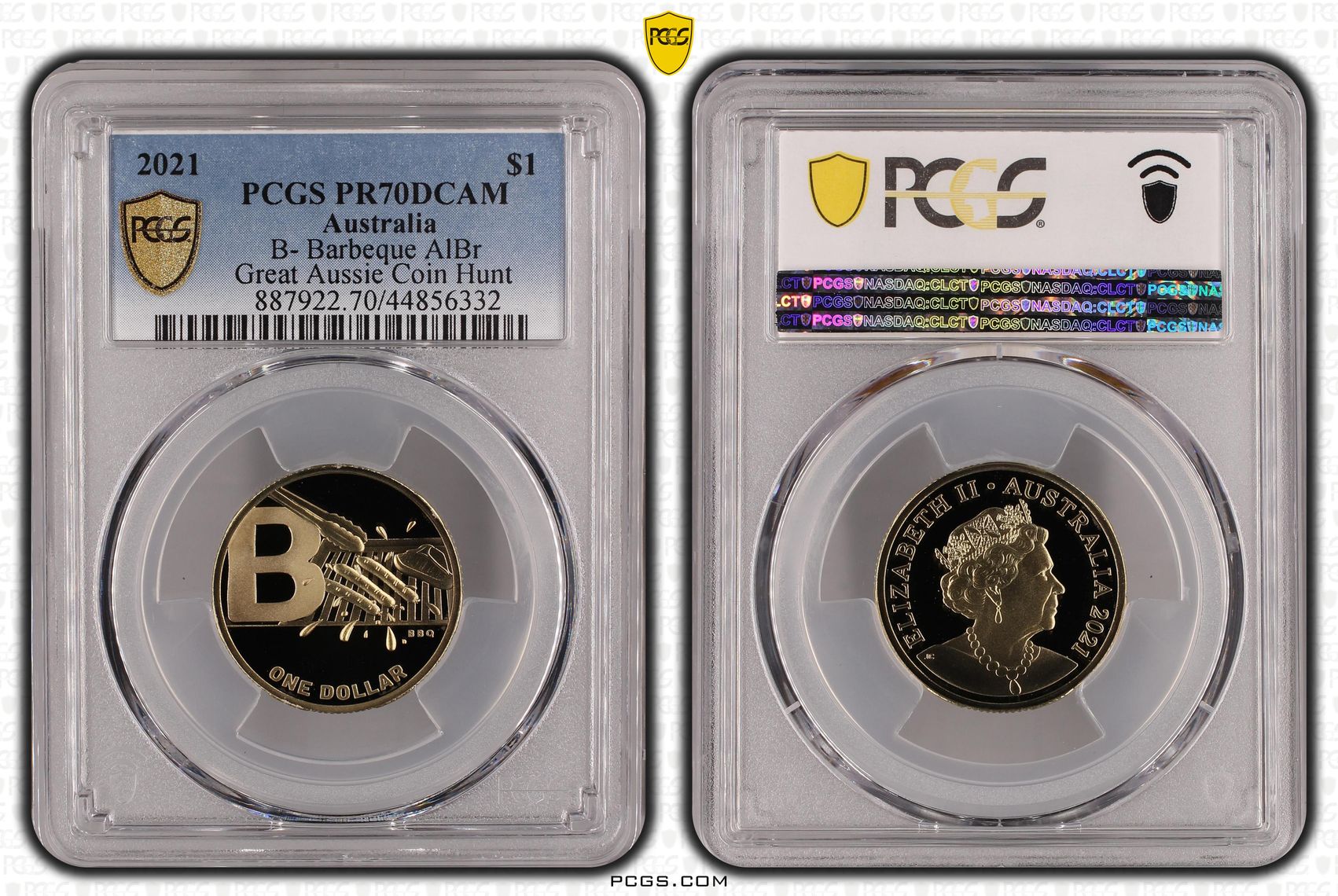 474 · 2021 Australia One Dollar, $1 B- Barbeque AlBr PCGS - PR70DCAM POP 16/0 -332