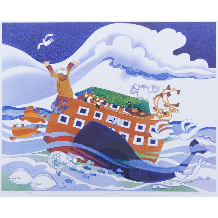 Rie Munoz ''The Ark in Alaska'' 1989 Signed Print