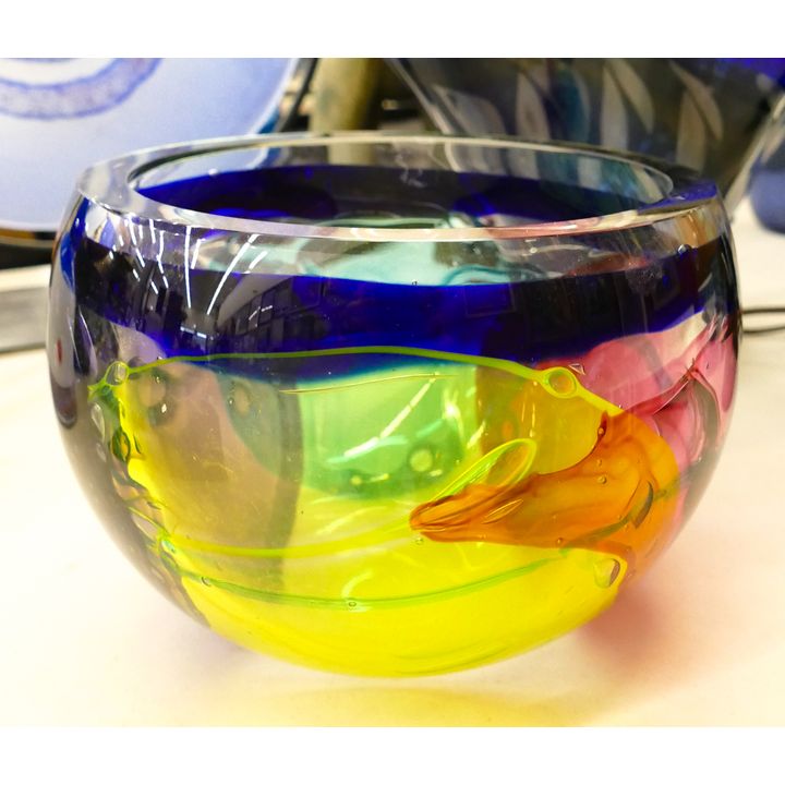 Leon Applebaum Studio Glass Lava Bowl 6.5''x9''