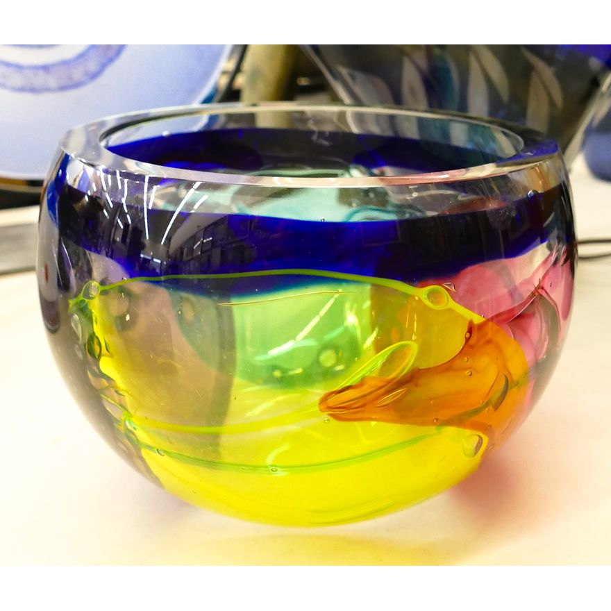 Leon Applebaum Studio Glass Lava Bowl 6.5''x9''