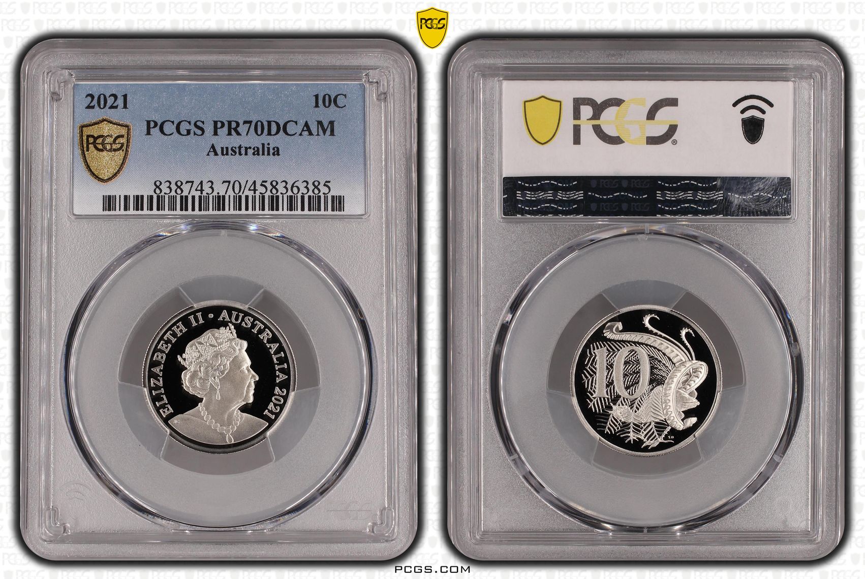 Ten Cent, 2021, Pcgs Pr70dcam
