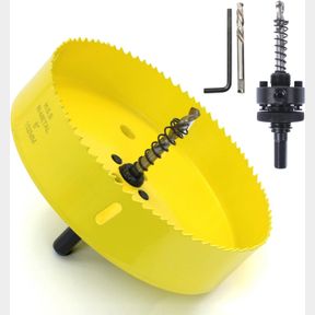 6-INCH 152MM HIGH SPEED STEEL M42 BI-METAL HOLE SAW WITH ARBOR MANDRELS CUTTING DEPTH 38MM FOR HEAVY DUTY METAL STAINLESS STEEL WO