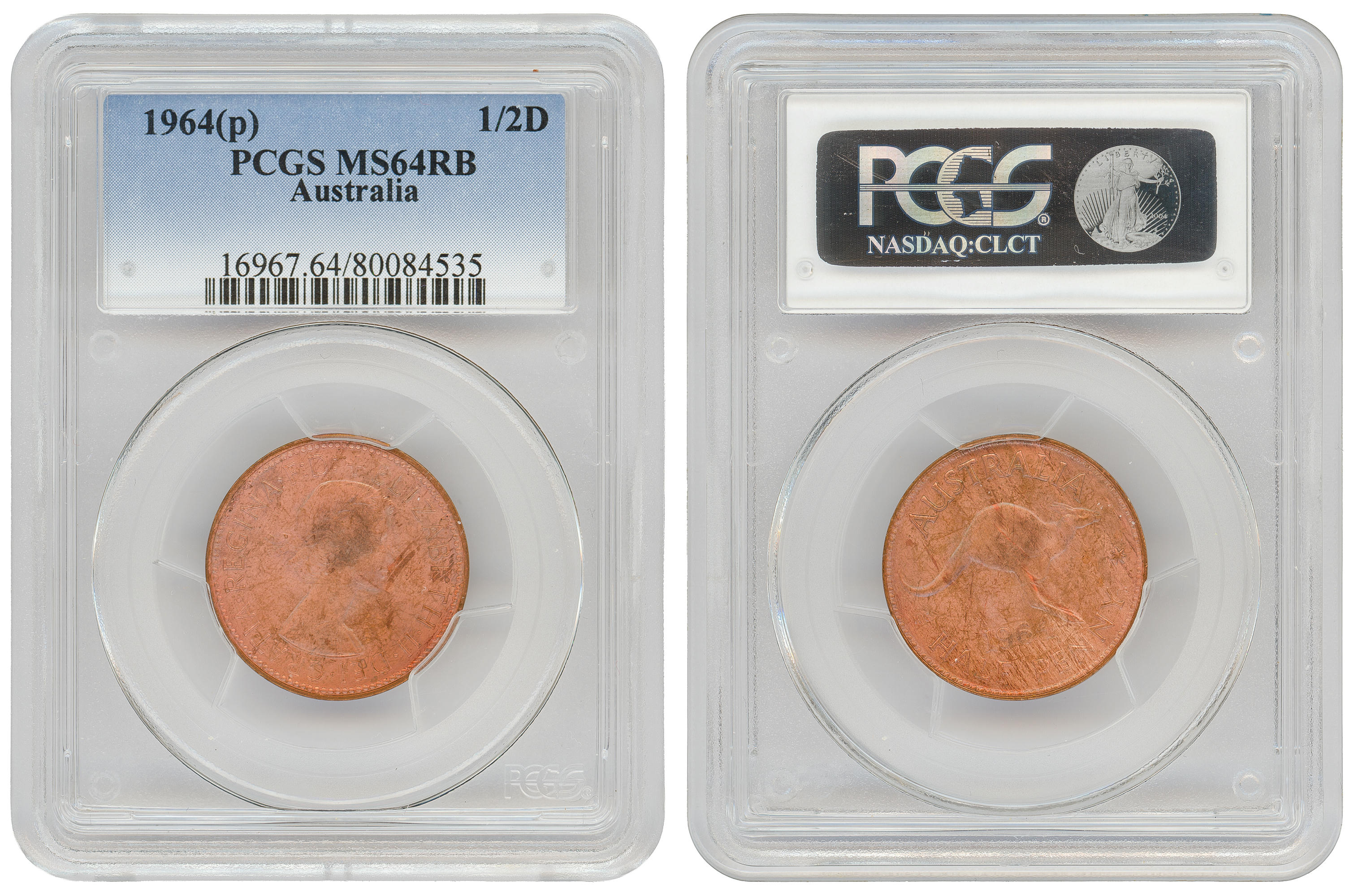Elizabeth II, Half penny, 1964 Y. (p), PCGS MS64RB