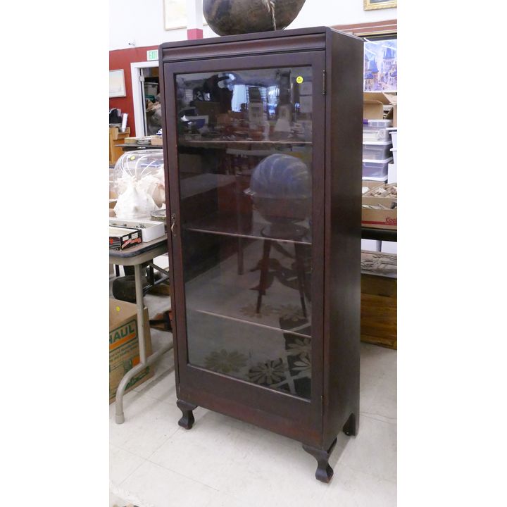 Vintage Mahogany Curio Cabinet- 57x24x13''