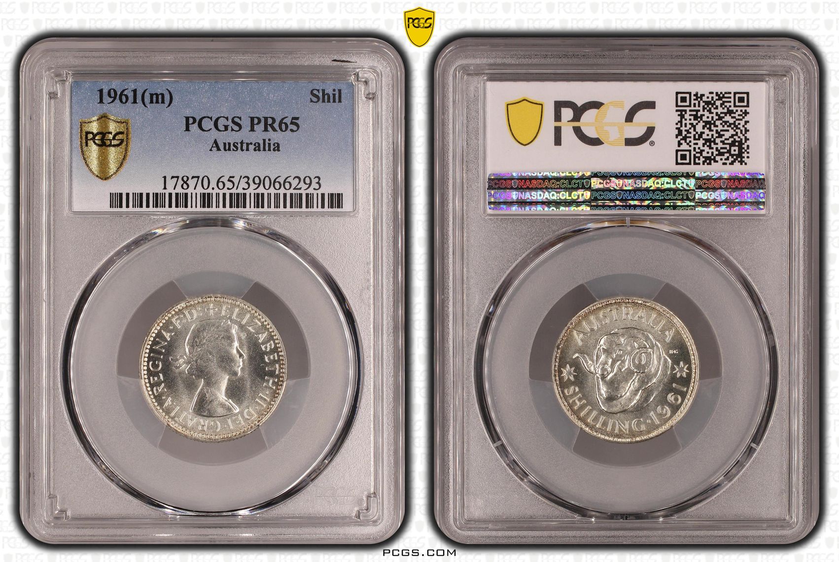 Elizabeth II, Shilling, 1961(m), PCGS PR65