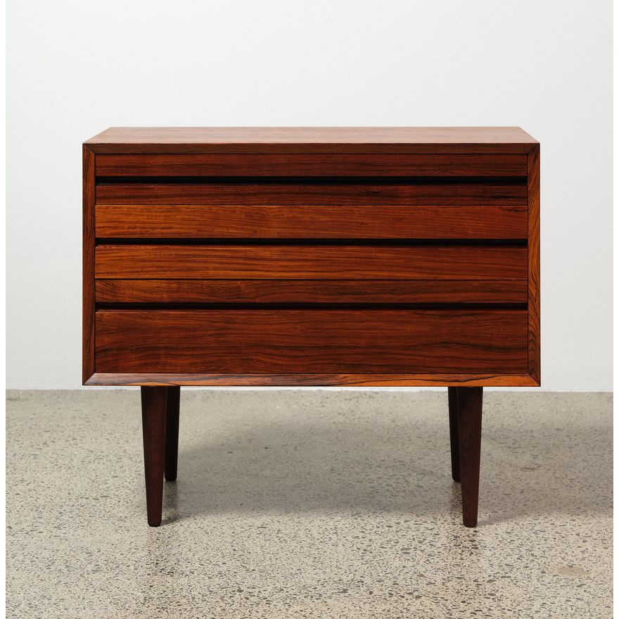 Mid-century Danish heavily figured rosewood chest of drawers