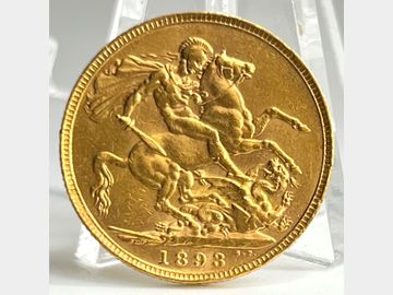 1893 VICTORIA OLD HEAD LONDON MINT GOLD SOVEREIGN