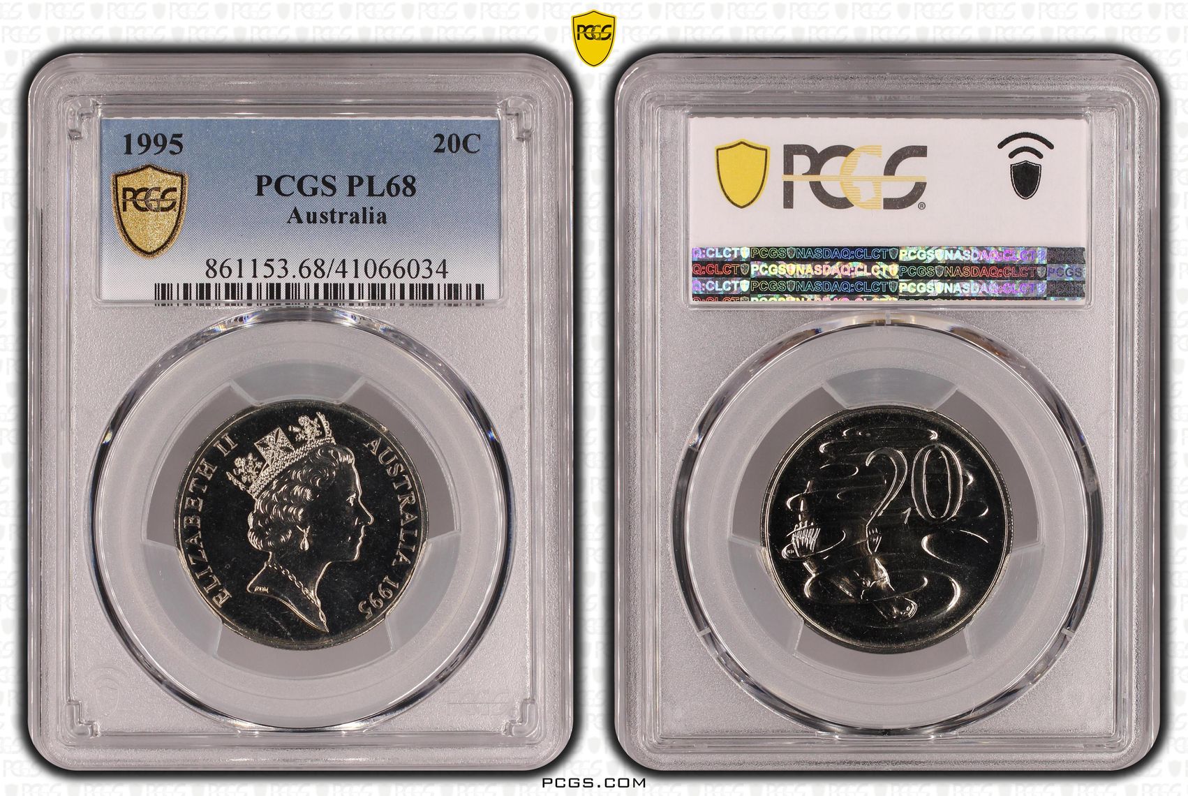 1995 Australia Twenty Cent, 20c PCGS - PL68 (Proof Like) POP 2/0 -034