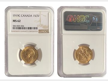 1919 CANADA MINT SOVEREIGN MS62 NGC