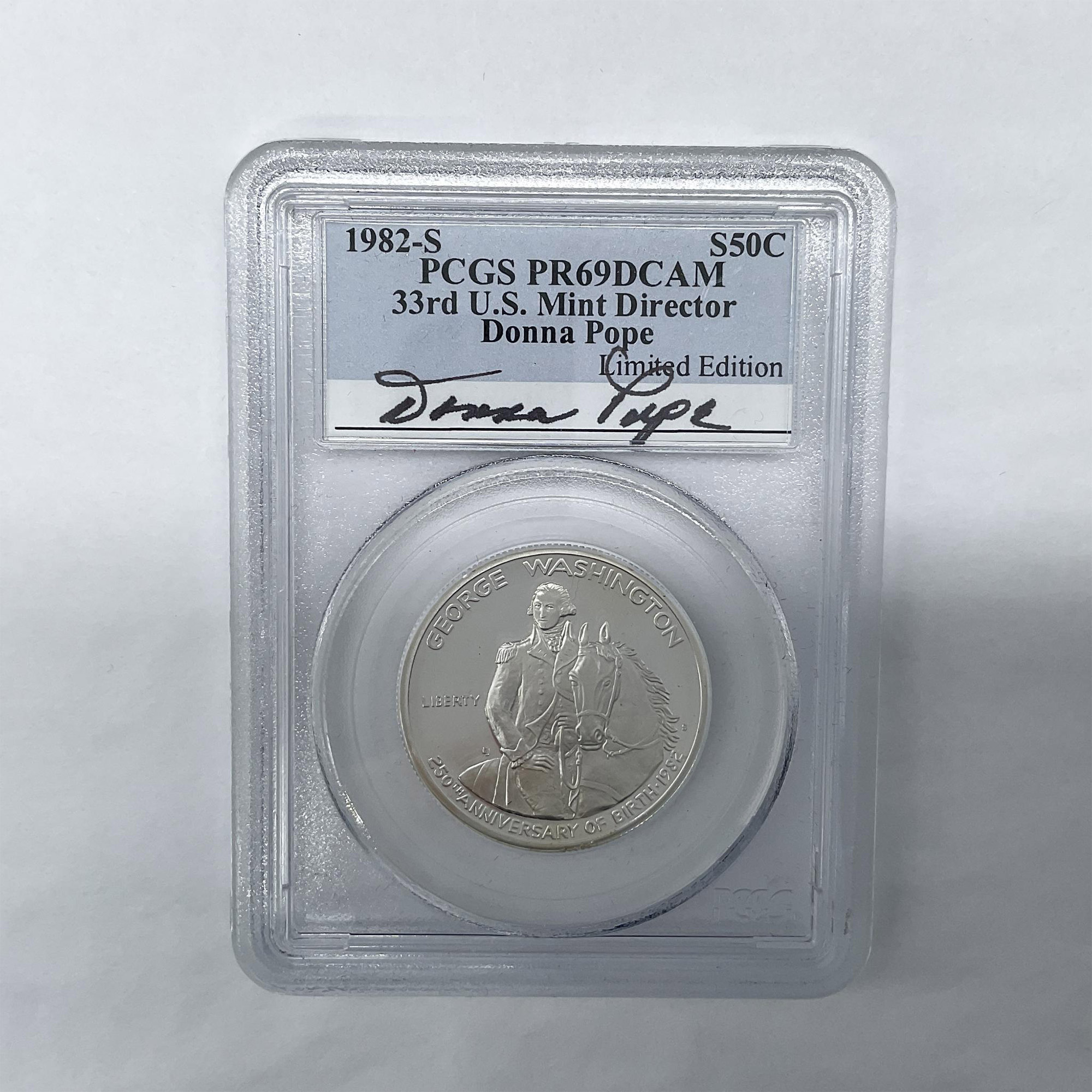 1982-S Ltd. Ed. Donna Pope Washington Half Dollar PCGS PR69