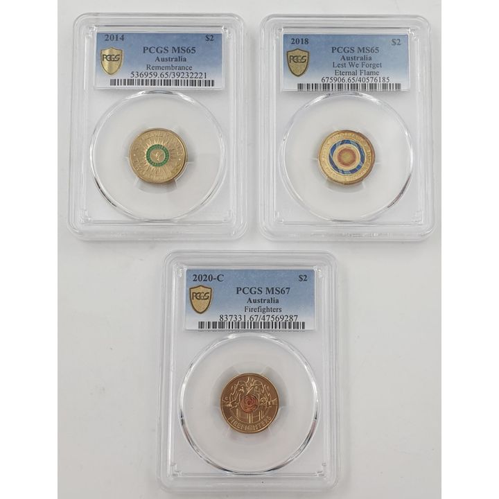 PCGS Graded $2 Coins (x3)