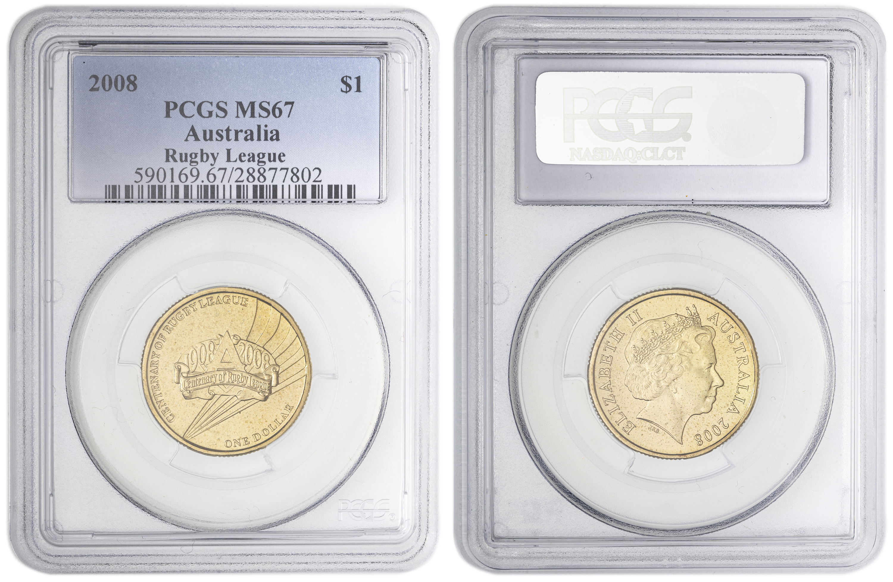 Rugby League, One Dollar, 2008, PCGS MS67