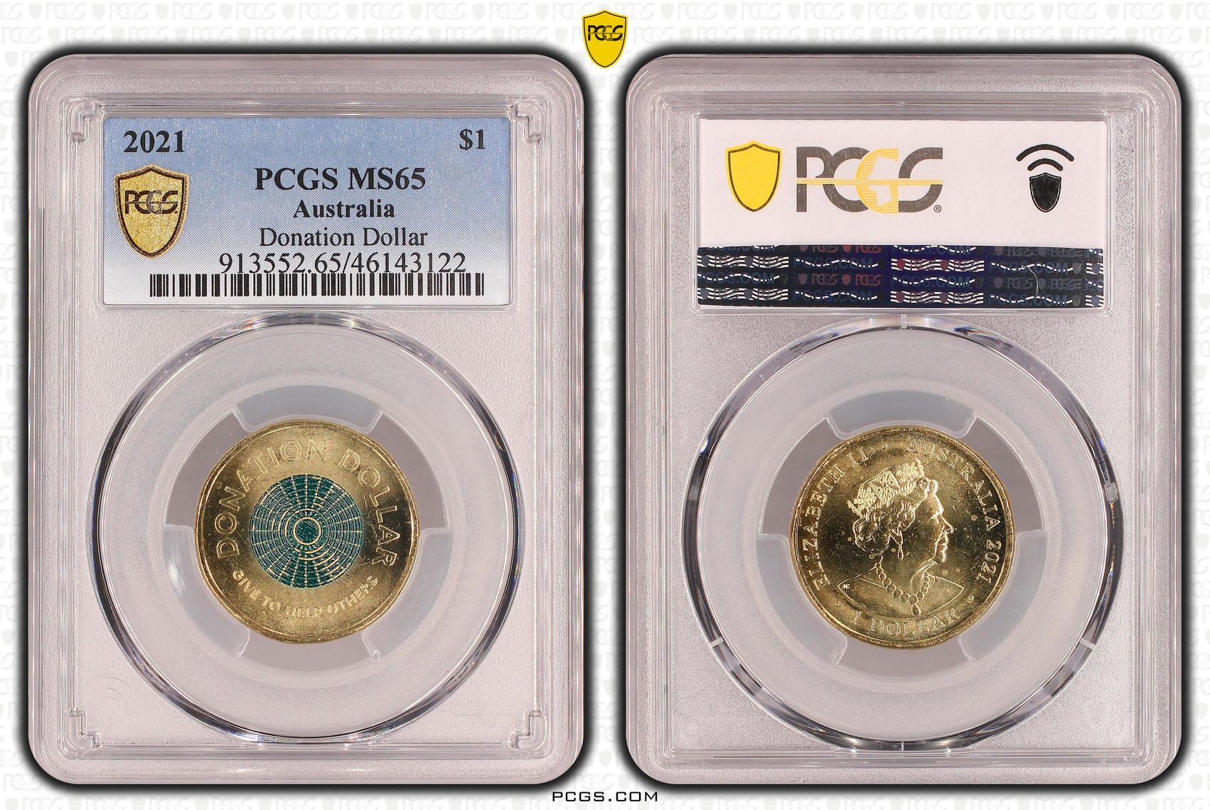 Donation Dollar Colorized, One Dollar, 2021, PCGS MS65