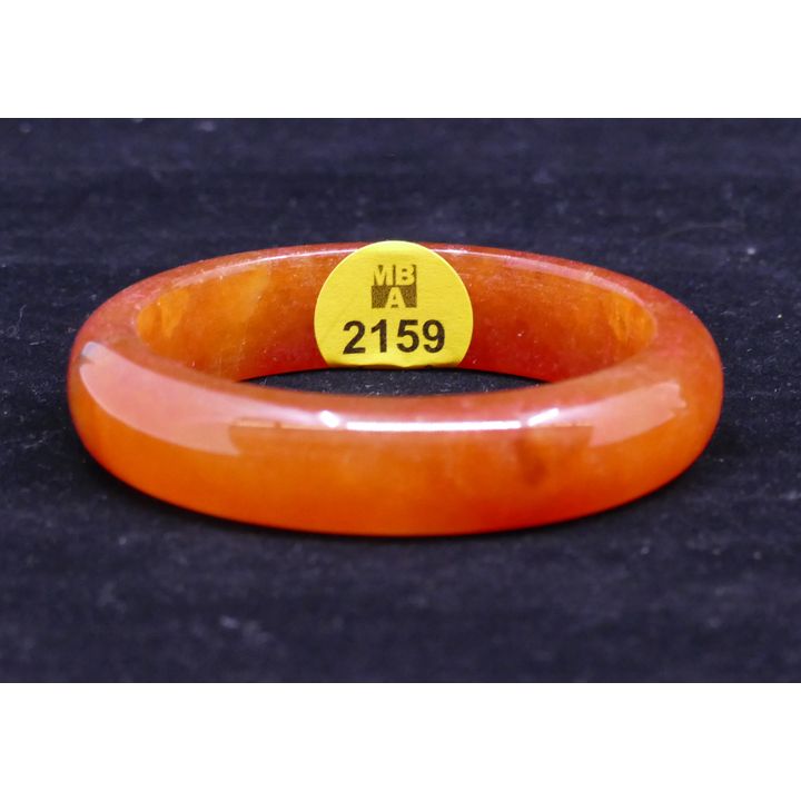 Chinese Carved Carnelian Bangle Bracelet- 3'' diameter