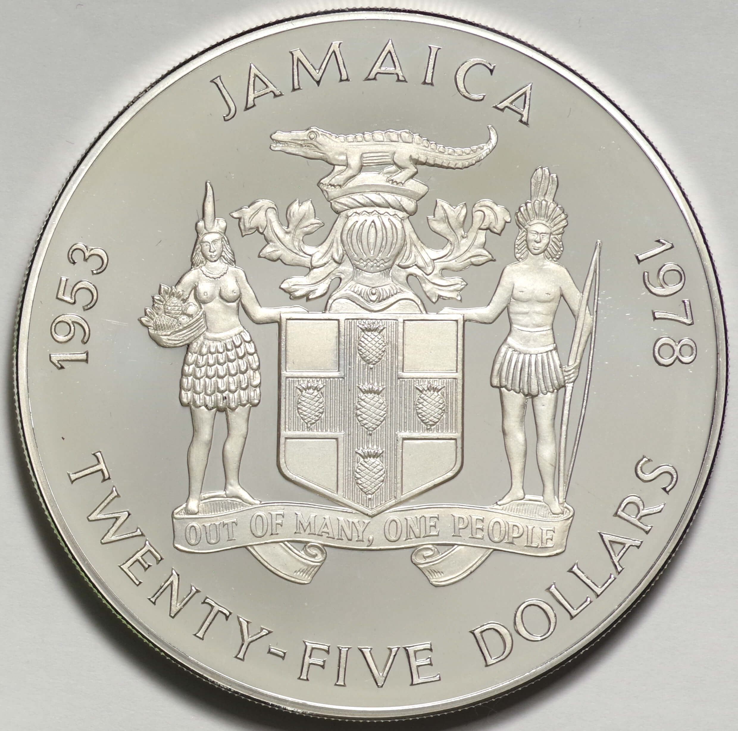エリザベス女王2世戴冠25周年記念25ドル銀貨 ジャマイカ1978年-