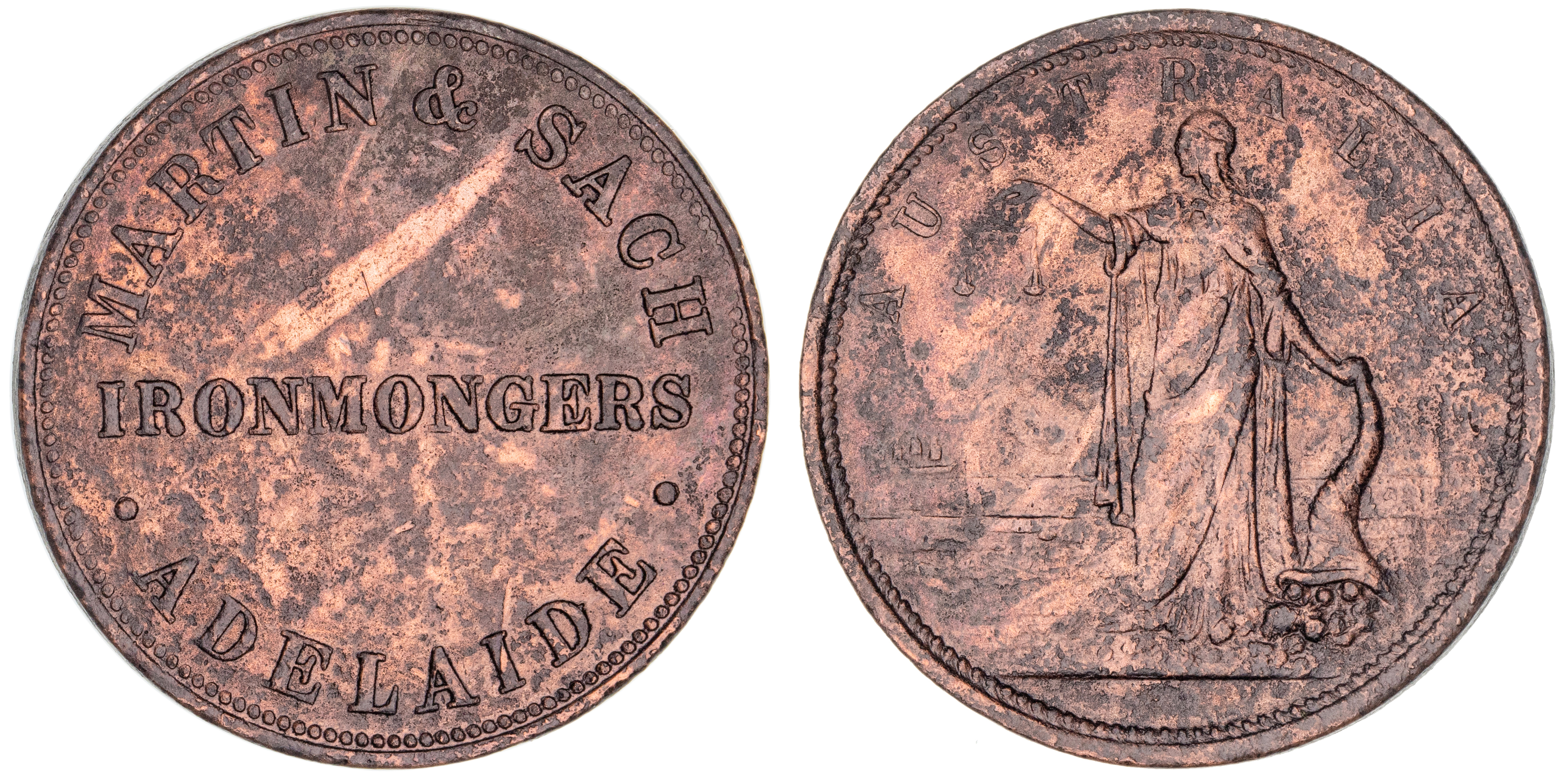 Martin & Sach, Adelaide, S.A., Penny, ND, VF
