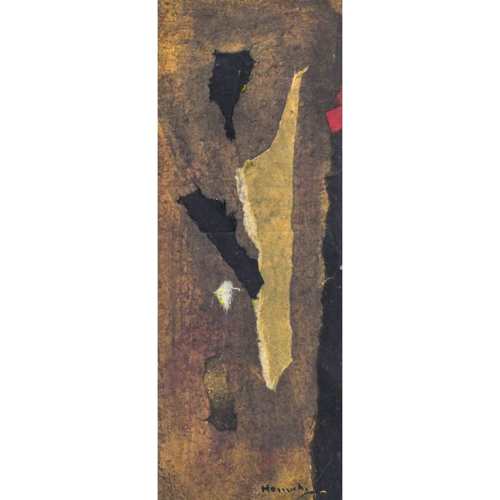 Paul Horiuchi ''Introspective'' 1963 Casein Collage
