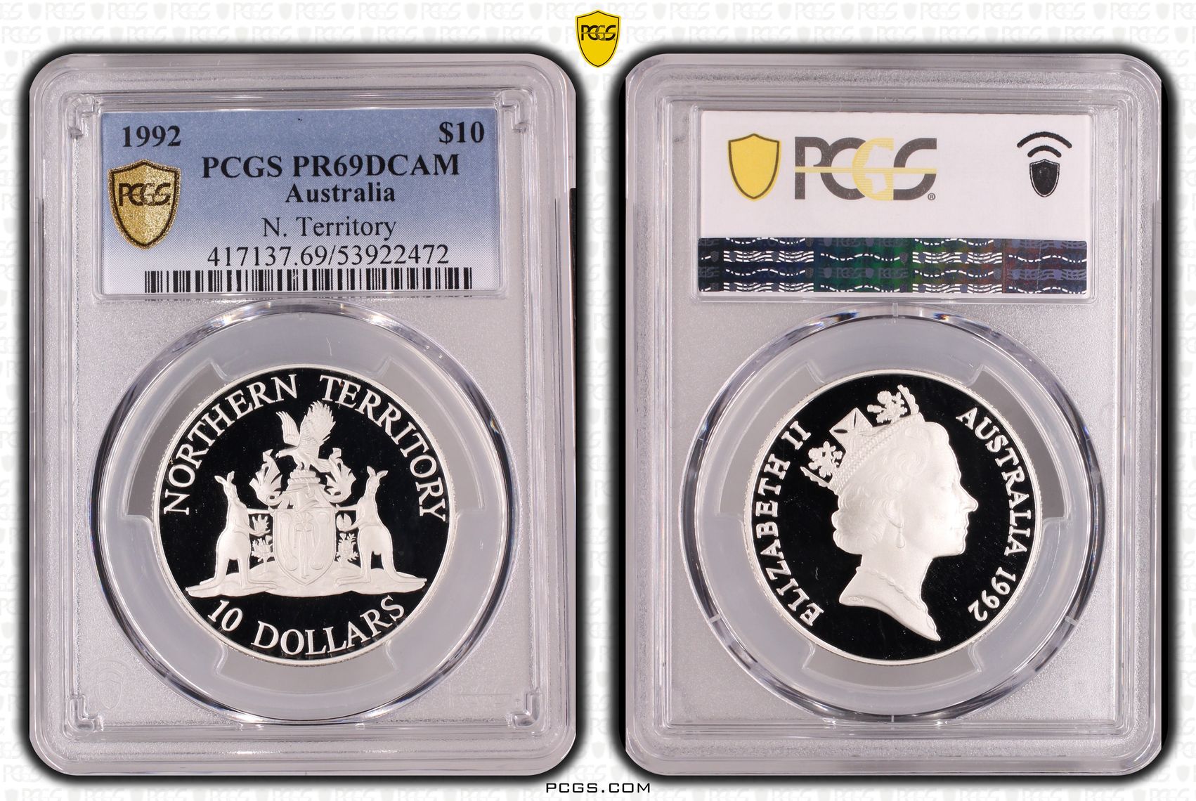 N. Territory, Ten Dollar, 1992, PCGS PR69DCAM