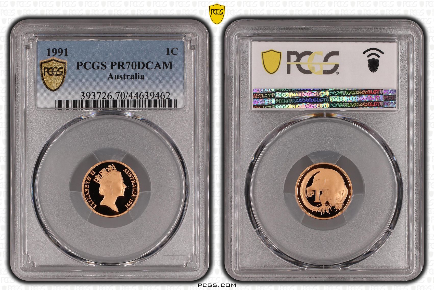 Elizabeth II, One Cent, 1991, PCGS PR 70DCAM