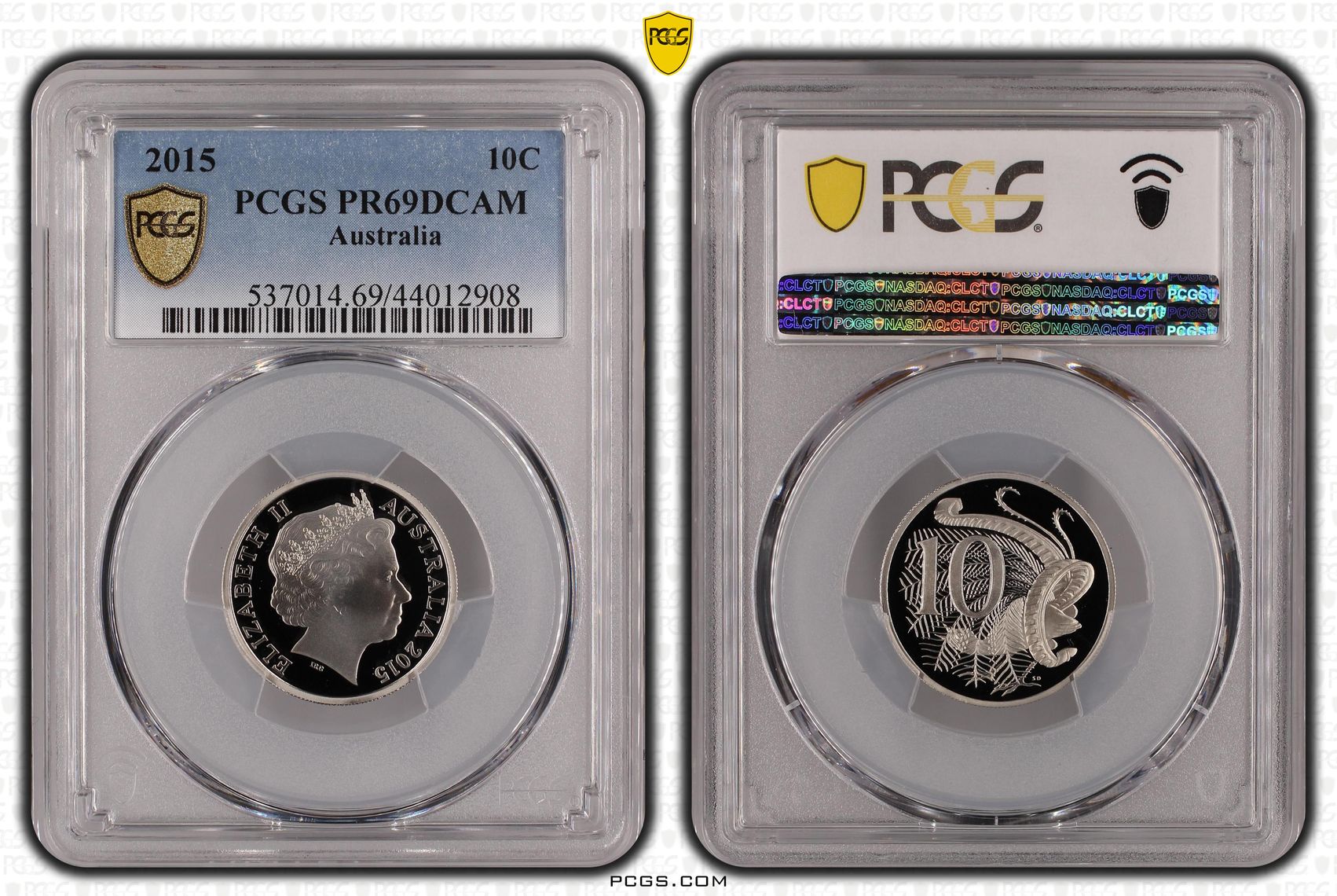 Elizabeth II, Ten Cent, 2015, PCGS PR69DCAM