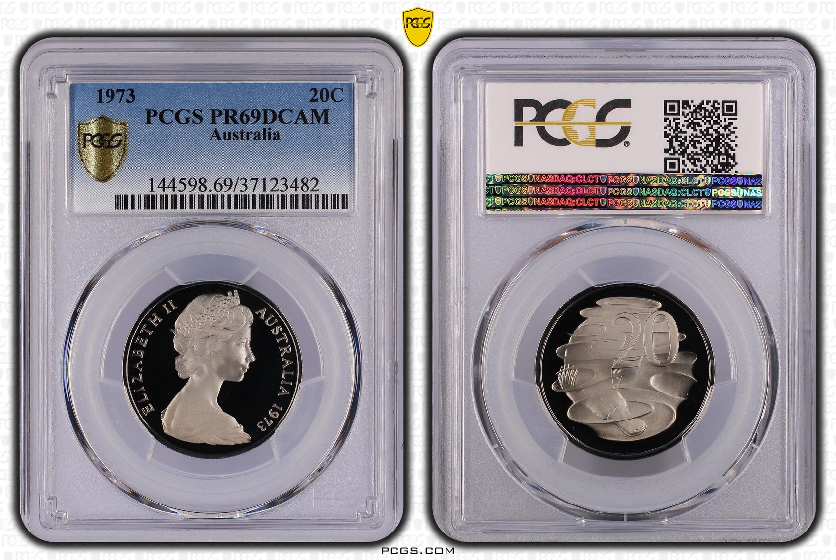 1973 Australia Twenty Cent, 20c PCGS - PR69DCAM -482