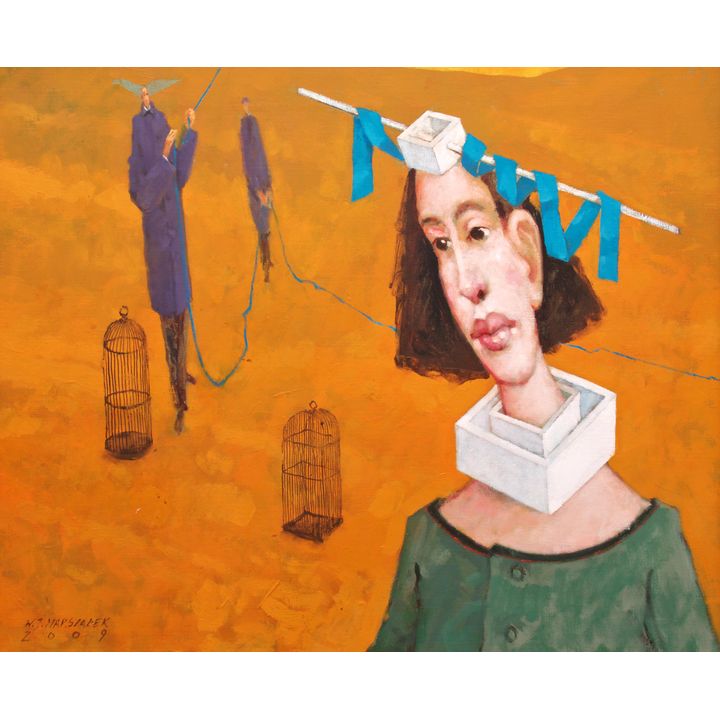 Waldemar J. Marszałek | Postać z niebieską wstęgą, z cyklu „Wstęgi”, 2009