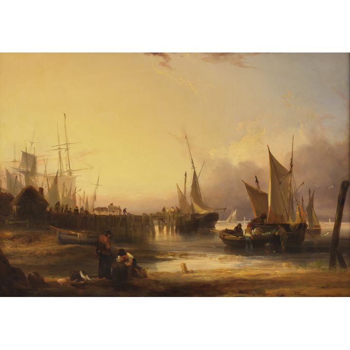 William Shayer I ''The Wharf at Poole, Morning'' 1830 Oil