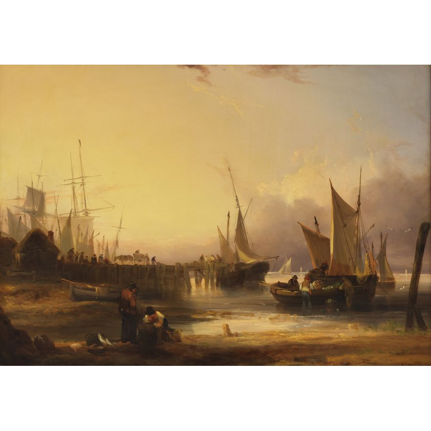 William Shayer I ''The Wharf at Poole, Morning'' 1830 Oil