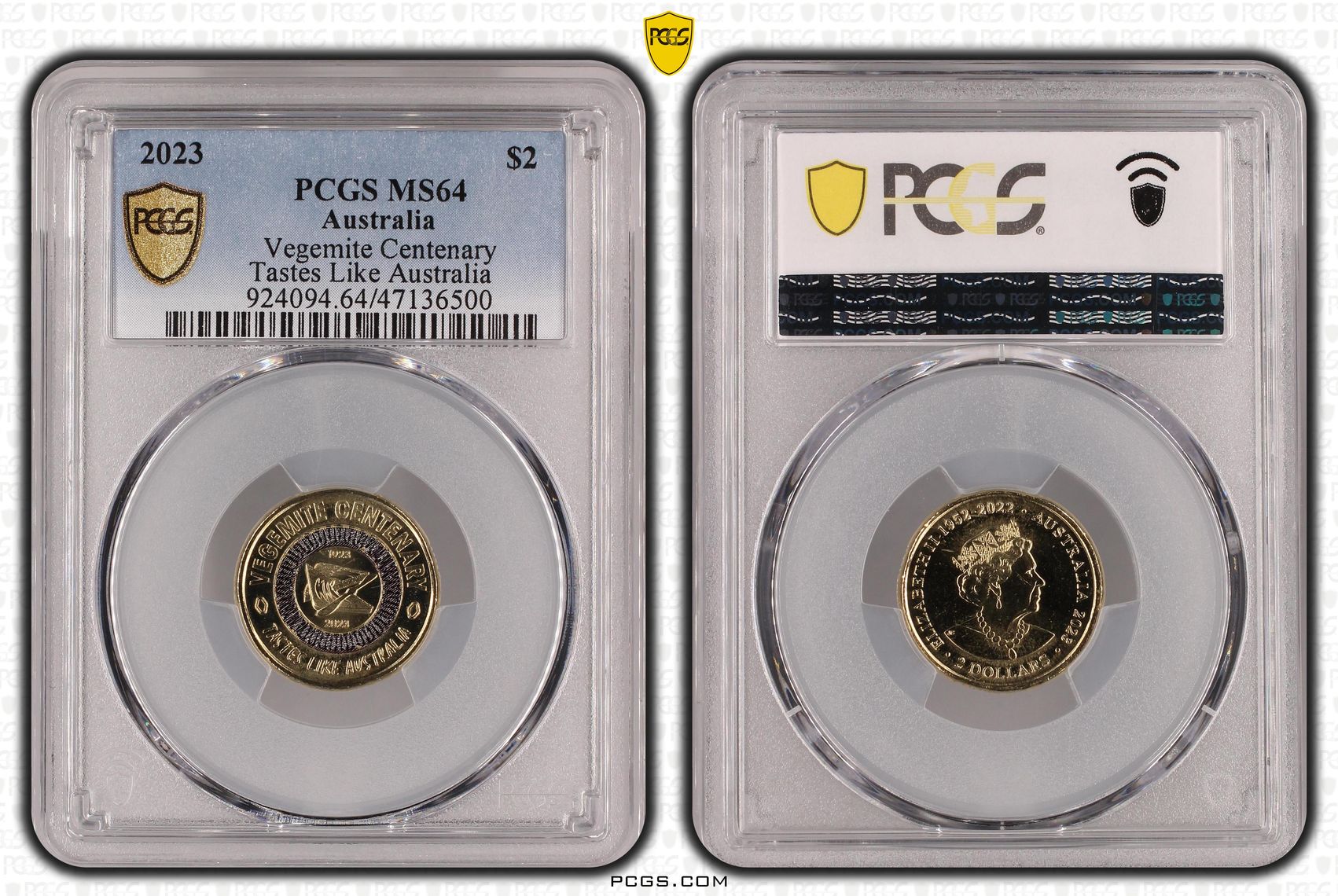 Elizabeth II, Vegemite Centenary, Two Dollar, 2023, PCGS MS64