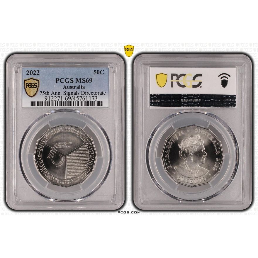75th Ann. Signals Directorate, Fifty Cent, 2022, PCGS MS 69
