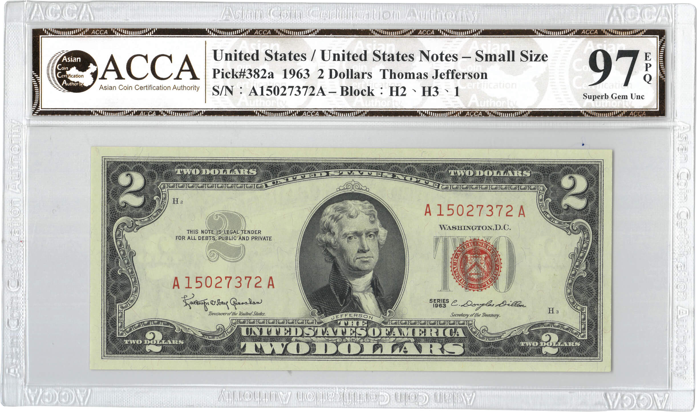 アメリカ-USA. ACCA 97 EPQ Superb Gem Unc. 未使用. UNC