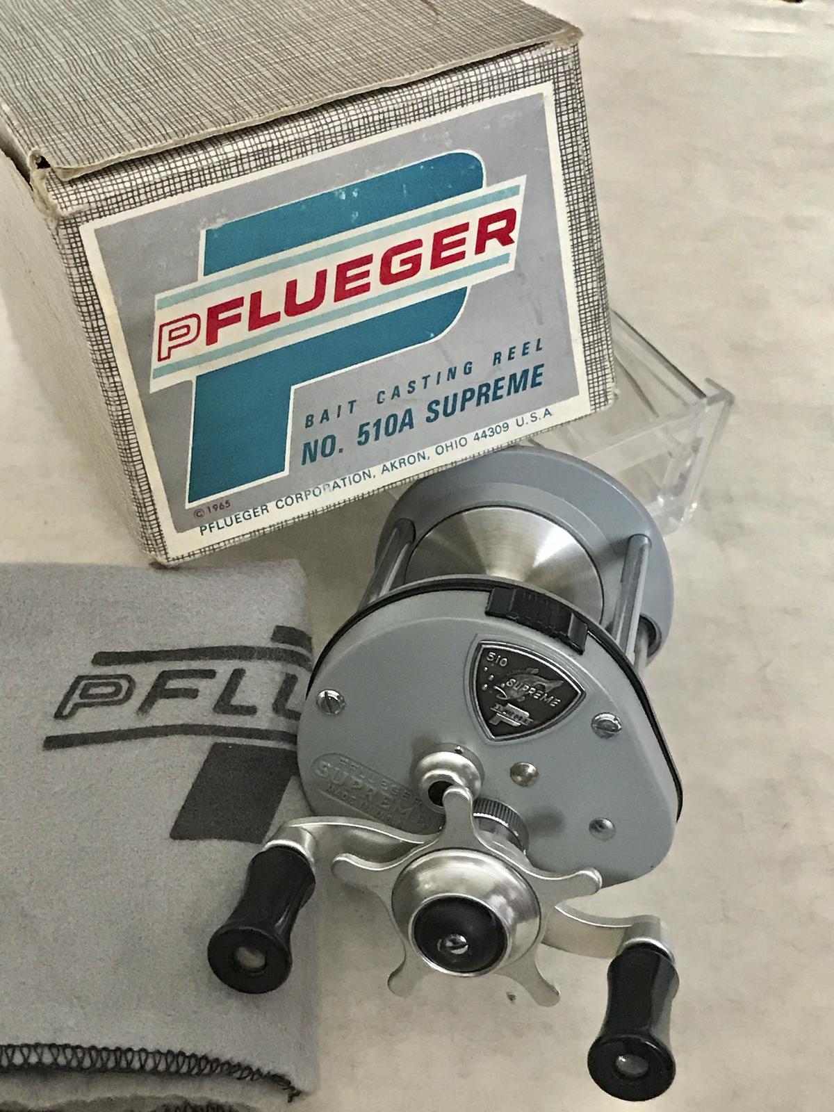 Pflueger, Free Spool Supreme 510” reel/NIB/pouch