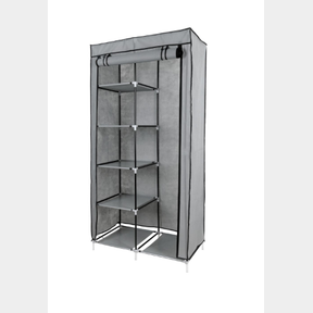 FABRIC WARDROBE (GREY) - LARGE - LARGE 88 CM (W) X 45 CM (D) X 160 CM (H)