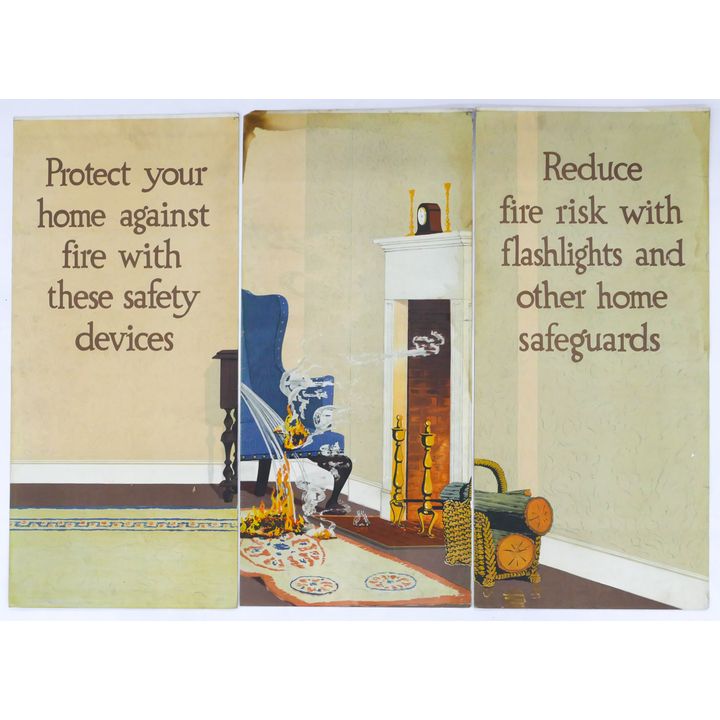3pc 1920's Winchester Advertising Signs - Fire Safety