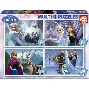 Educa Multi 4 Puzzles - Frozen - 50.80.100 + 150 piece - Incomplete