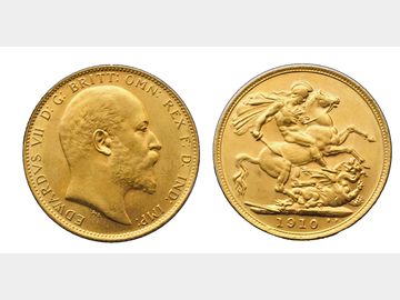 1910 King Edward VII Melbourne Mint Gold Sovereign.