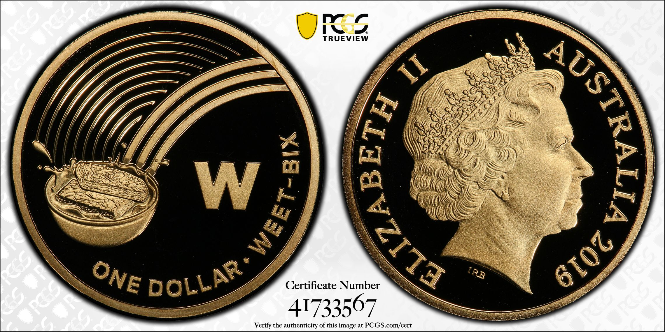 462 · 2019 Australia One Dollar, $1 W- Weet-Bix Great Aussie Coin Hunt PCGS - PR70DCAM POP 5/0 -567