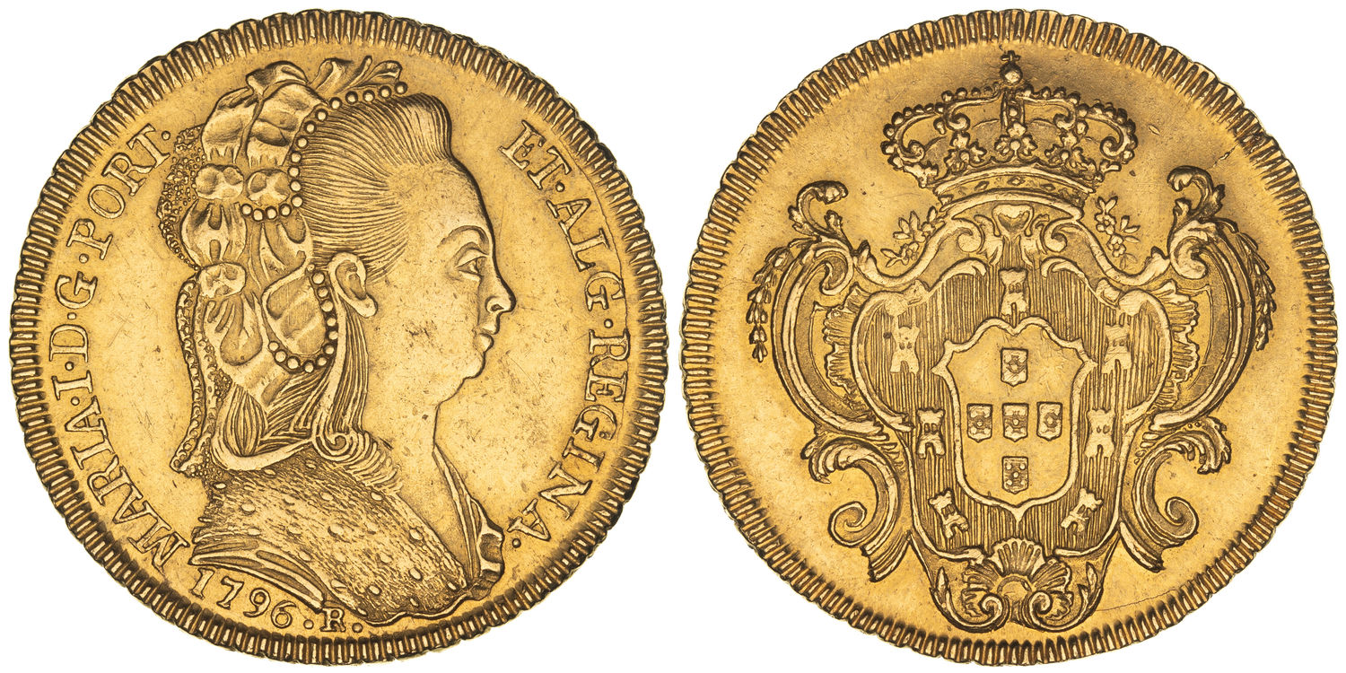 Portugal, Maria I, Half Johanna, Four Escudos, 1796, EF
