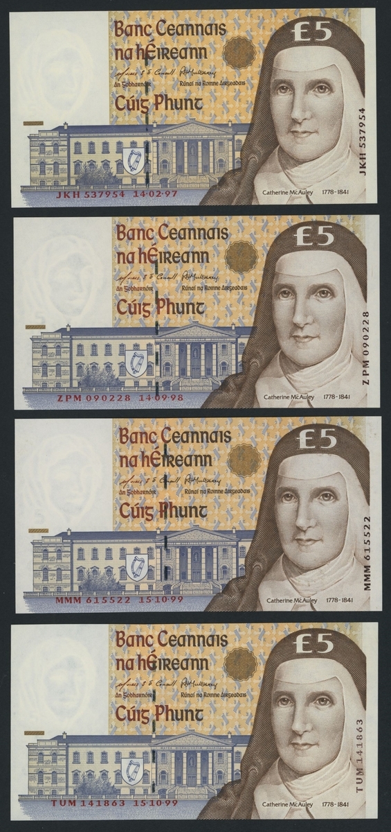 Central Bank of Ireland, [25 notes] (PMI LTN88, LTN93, LTN93r, LTN77 ...