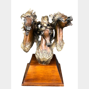 "All The Kings Horses" Bronze By Debbi Lermond And Vickie Keeling