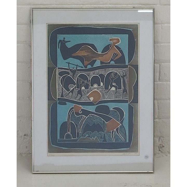 LUCKY SIBIYA - WOODCUT - UNTITLED, DATED '75, 223/225