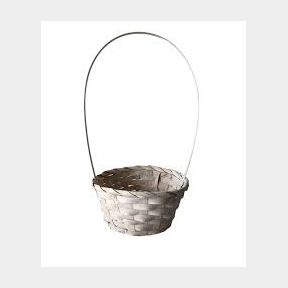 White Flower Girl Basket with Handles - Off White - 18 cm - Bar 9902059982836 - 51739/1235