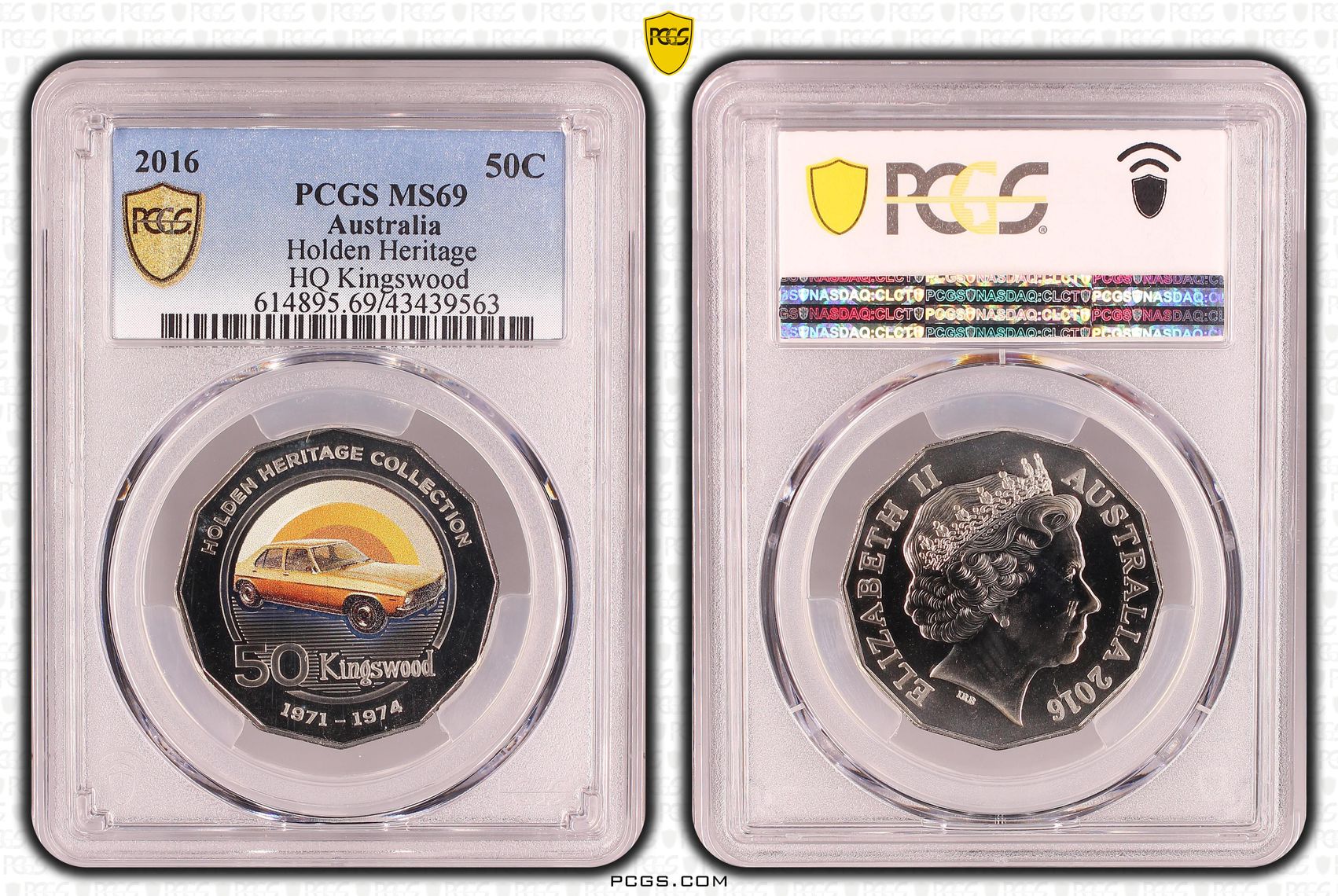 2016 Australia Fifty Cent, 50c Holden Heritage - HQ Kingswood PCGS - MS69 -563