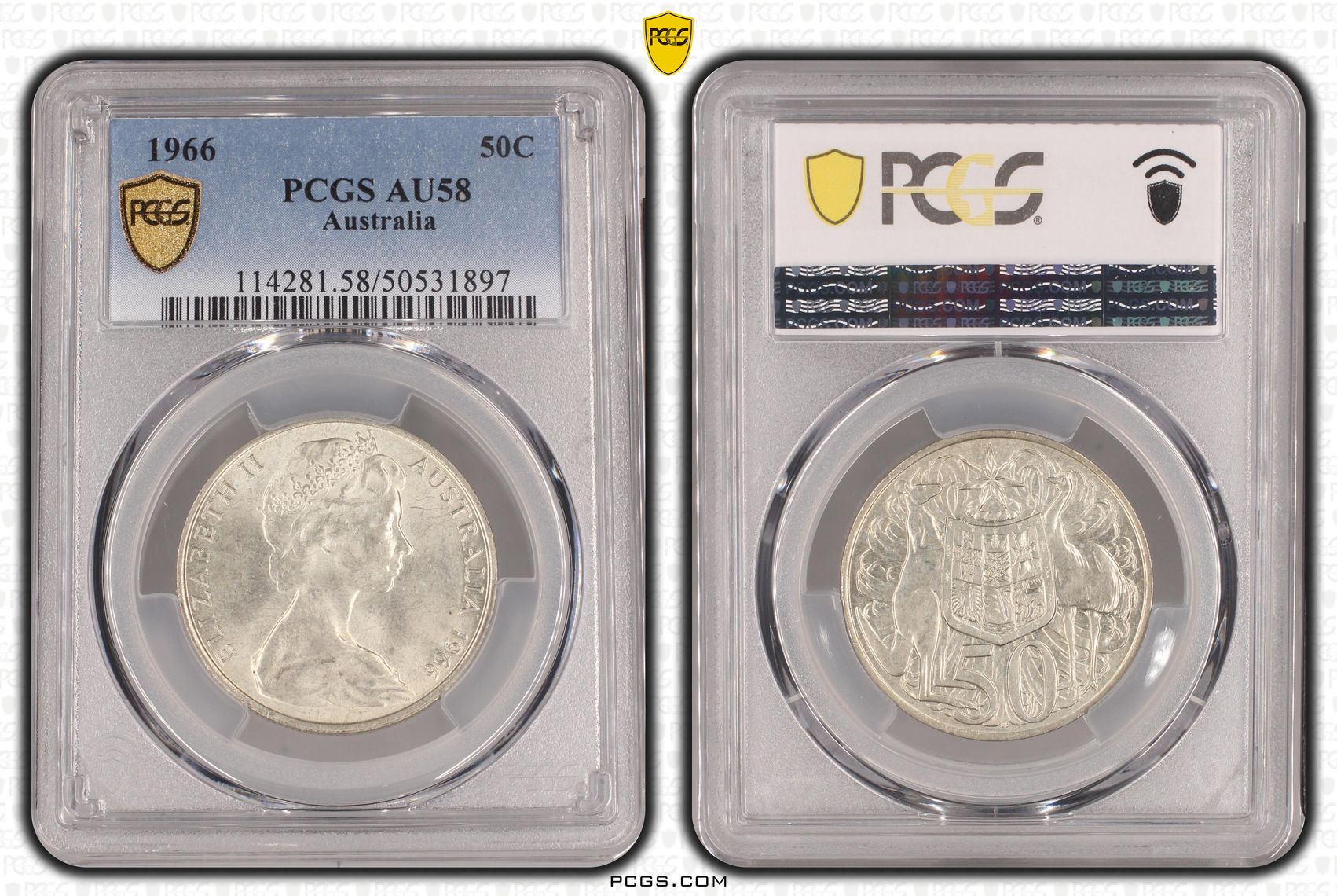 Fifty Cent, 1966, PCGS AU58