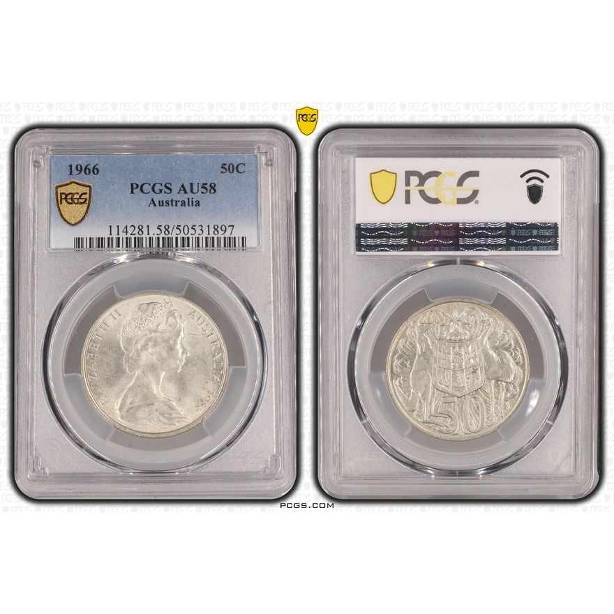 Fifty Cent, 1966, PCGS AU58