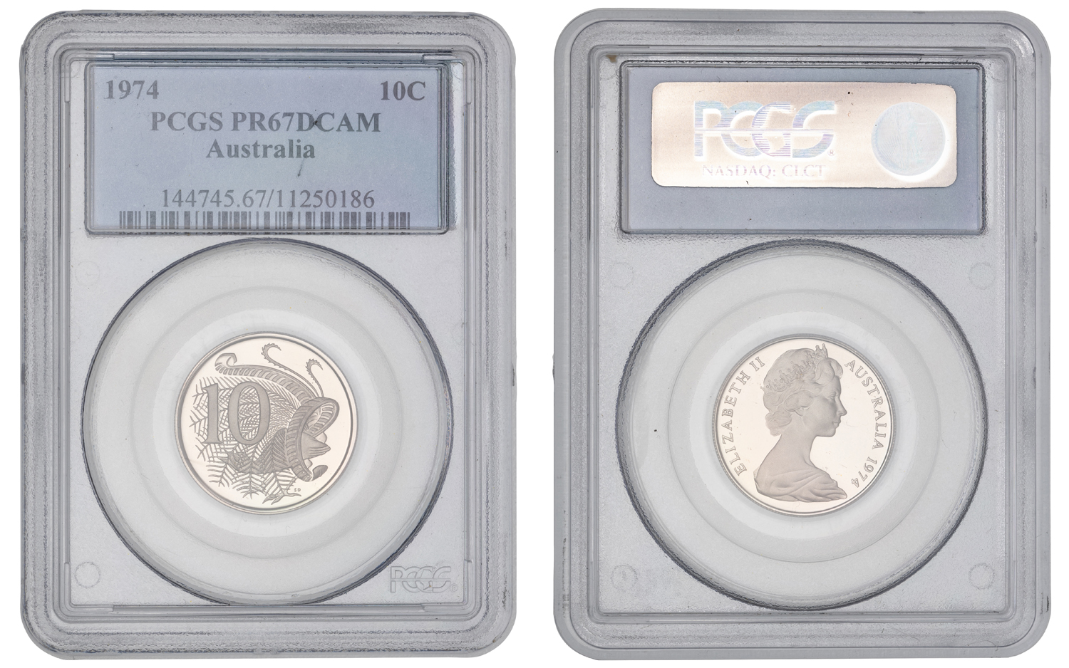 Elizabeth II, Ten Cent, 1974, PCGS PR67DCAM